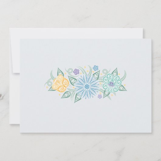 メイスンレースのようジャベビーシャワー男の赤ちゃん招待状 招待状 (裏面)