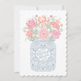 メイスンレースのようジャーのブライダルシャワーへの招待 招待状