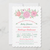 メイスンレースのようジャーの赤ちゃんシャワー女の子招待状 招待状 (裏面)