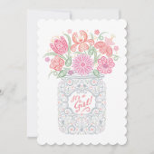 メイスンレースのようジャーの赤ちゃんシャワー女の子招待状 招待状 (正面)