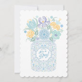 メイスンレースのようベイビーシャワー男の子の招待状 招待状 (正面)