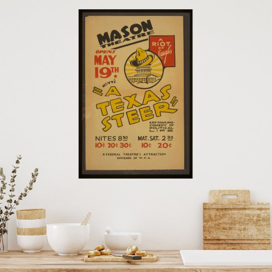 メイスン劇場で「テキサス州の舵」 ポスター (キッチン)