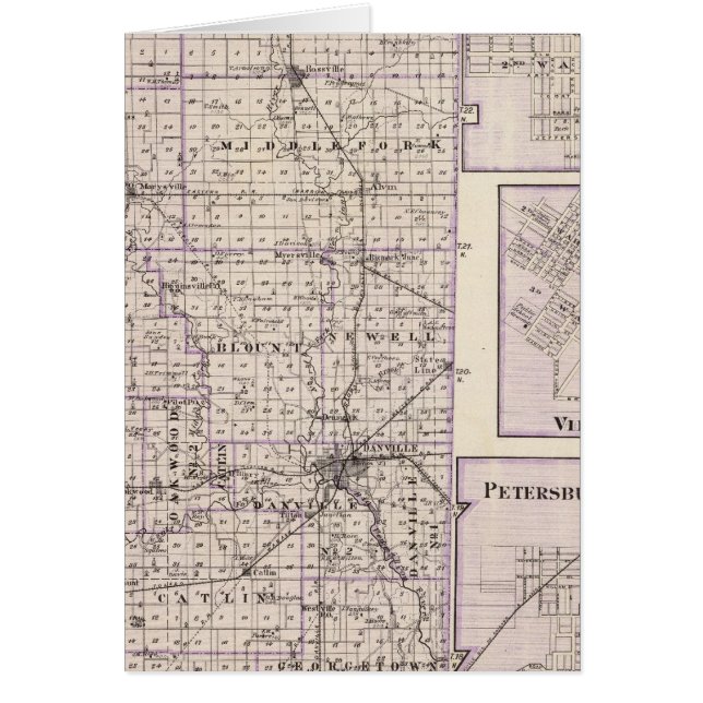 メイスン市のバーミリオン郡の地図 (正面)