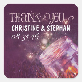 メイスン感謝していンの瓶の光で飾ったプラム スクエアシール