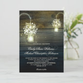 メイスン白熱［赤熱］光を放つジャイルライツフローラの結婚素朴な 招待状 (スタンド正面)