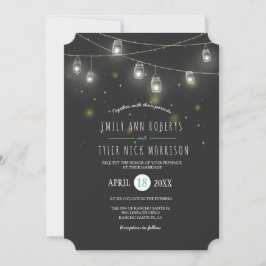 メイスン白熱［赤熱］光を放つジャースの結婚蛍 招待状