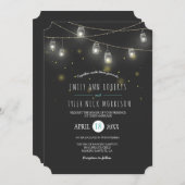 メイスン白熱［赤熱］光を放つジャースの結婚蛍 招待状 (正面/裏面)
