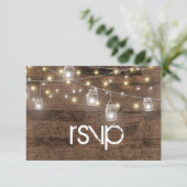 メイスン素朴のジャースとストリングライトの囲い 出欠カード (スタンド正面)