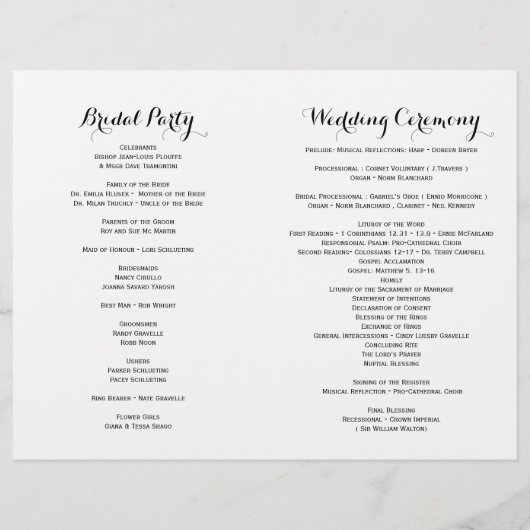 メイスン素朴の瓶と蛍の結婚式 プログラム (裏面)