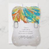 メイスン素朴ジャイルイエローオレンジターコイズフェアユタレ 招待状 (裏面)