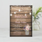 メイスン素朴ジャイルフラワーズバーンブライダルシャワー 招待状 (スタンド正面)