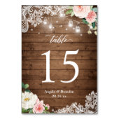 メイスン素朴ジャイルライツレースフローラズ結婚 テーブルナンバー (裏面)