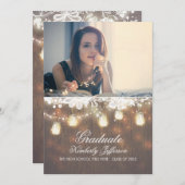 メイスン素朴ジャイルライト写真卒業パーティー 招待状 (正面/裏面)