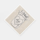 メイスン素朴ジャラブハートタンブラウン結婚ズ スタンダードランチョンナプキン (角)