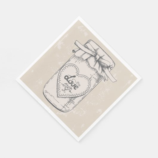 メイスン素朴ジャラブハートタンブラウン結婚ズ スタンダードランチョンナプキン (角)