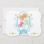 メイスン素朴ジャルピンクオレンジダイカットフローラ結婚ーズ 招待状 (裏面)