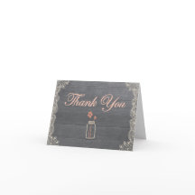 メイスン素朴ジャーありがとうコーラルノートカード