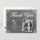 メイスン素朴ジャーありがとうポストカード ポストカード (正面/裏面)