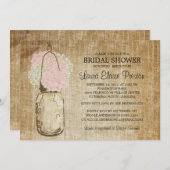 メイスン素朴ジャーとアジサイ 招待状 (正面/裏面)