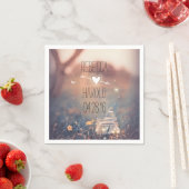 メイスン素朴ジャーとホタル庭園の結婚式 スタンダードカクテルナプキン (インサイチュ)