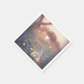 メイスン素朴ジャーとホタル庭園の結婚式 スタンダードカクテルナプキン (角)