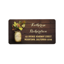 メイスン素朴ジャーと紅葉住所 シール