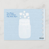 メイスン素朴ジャーと花ありがとうブルーA29 ポストカード (裏面)