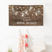 メイスン素朴ジャーのストリングライトブライダルシャワー 横断幕 (インサイチュ)