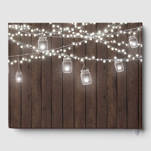 メイスン素朴ジャーのストリングラ結婚イトのゲストブック ゲストブック (裏面)