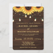 メイスン素朴ジャーのヒマワリ結婚ーの 招待状 (正面)