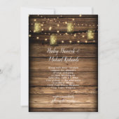 メイスン素朴ジャーのホタルのストリングライト 招待状 (正面)
