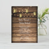 メイスン素朴ジャーのホタルのストリングライト 招待状 (スタンド正面)