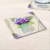 メイスン素朴ジャーの幾何学的な結婚パンジー スクエアペーパーコースター (アングル)