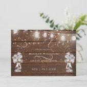 メイスン素朴ジャーの弦がBarefootBride™ (スタンド正面)