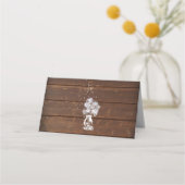 メイスン素朴ジャーの弦がBarefootBride™ プレイスカード (裏面)