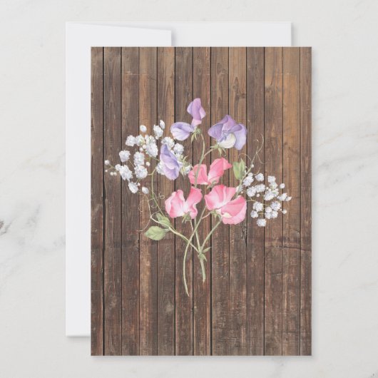 メイスン素朴ジャーの弦がBarefootBride™ 案内状 (裏面)