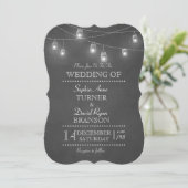 メイスン素朴ジャーの文字列ライト結婚式招待状 招待状 (スタンド正面)