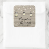 メイスン素朴ジャーの灯りの列 スクエアシール (バッグ)