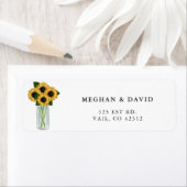 メイスン素朴ジャーの結婚ひまわり ラベル (インサイチュ)