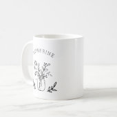 メイスン素朴ジャーの花パーソナライズされた コーヒーマグカップ (正面左)