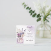 メイスン素朴ジャーの詳細に紫色の結婚花 エンクロージャーカード (スタンド正面)