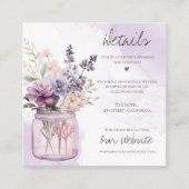 メイスン素朴ジャーの詳細に紫色の結婚花 エンクロージャーカード (正面)