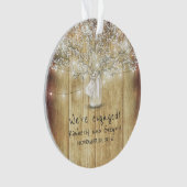 メイスン素朴ジャーの赤ちゃんの息の弦ライト木材 オーナメント (正面)