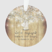 メイスン素朴ジャーの赤ちゃんの息の弦ライト木材 オーナメント (正面)