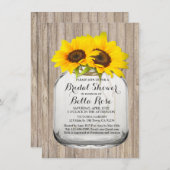 メイスン素朴ジャーひまわりブライダルシャワーひまわり6 招待状 (正面/裏面)