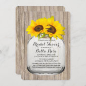 メイスン素朴ジャーひまわりブライダルシャワーひまわり6 招待状 (正面/裏面)