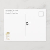 メイスン素朴ジャーひまわりライトカップルのシャワー ポストカード (裏面)