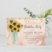 メイスン素朴ジャーひまわり写真卒業 招待状 (スタンド正面)