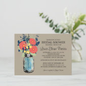 メイスン素朴ジャーガーベラデイジーブライダルシャワー 招待状 (スタンド正面)