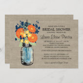 メイスン素朴ジャーガーベラデイジーブライダルシャワー 招待状 (正面/裏面)